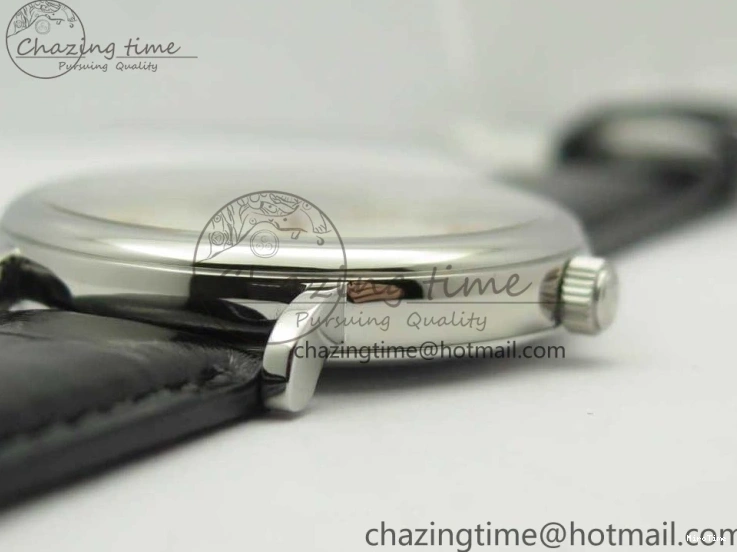 MIROTIME 0309 Portofino Automatic SS FKF 1:1 Best Edition White Dial RG Markers on Black Leather Strap A Stretchable 7141